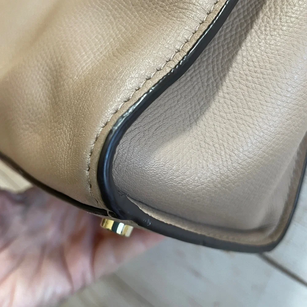 KATE SPADE NEW YORK CLASSIC‎ MEDIUM SATCHEL/CROSSBODY IN TAUPE PEBBLED LEATHER